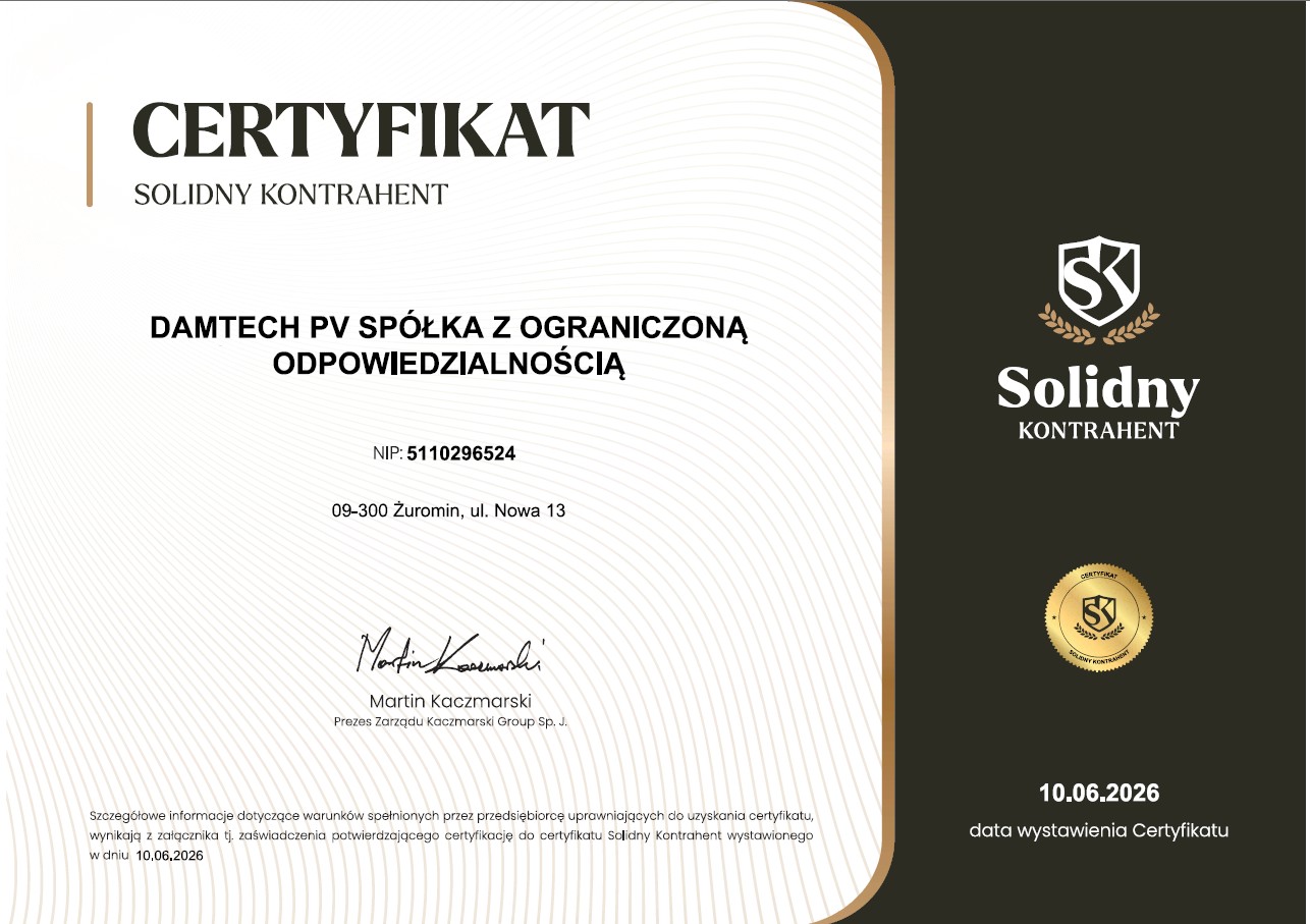 Certyfikat Solidny Kontrahent
